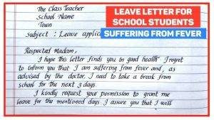 leave letter to class teacher